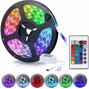 RGB LED Strip Lights Waterproof IP65 with Remote 5M