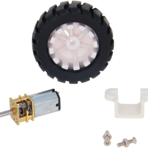 Mini Geared Motor Set with Wheel & Mounting Bracket 6V 200RPM